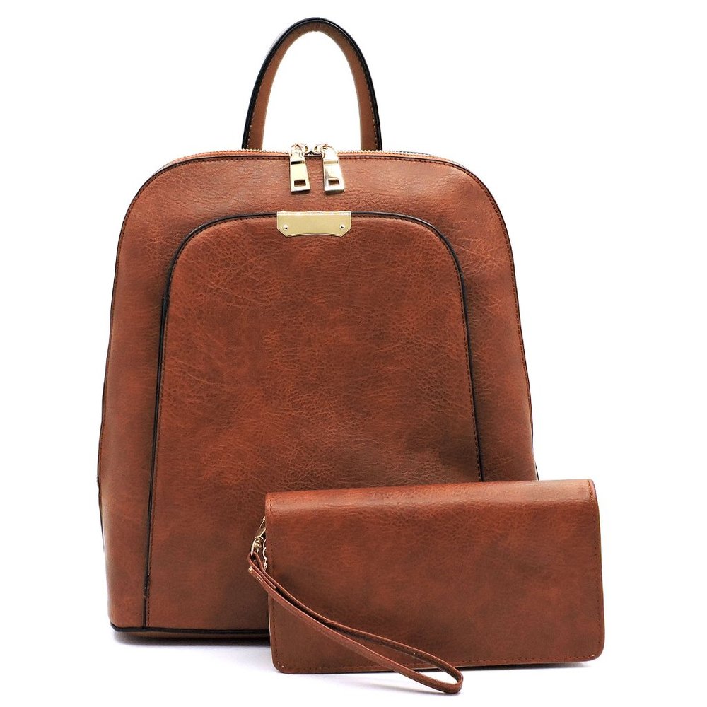 Backpack Beauty with wallet In Brown-Carmel